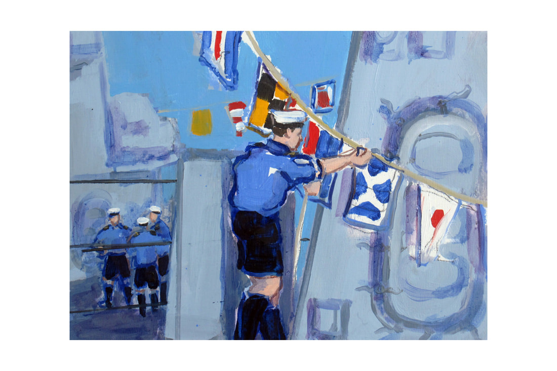 'Flags' - 16.5 x 22cm, Oil on board, 2012