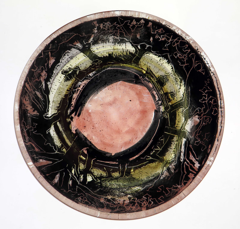 'Glass Bowl III' - 16cm diameter, Glass & paint, 2019