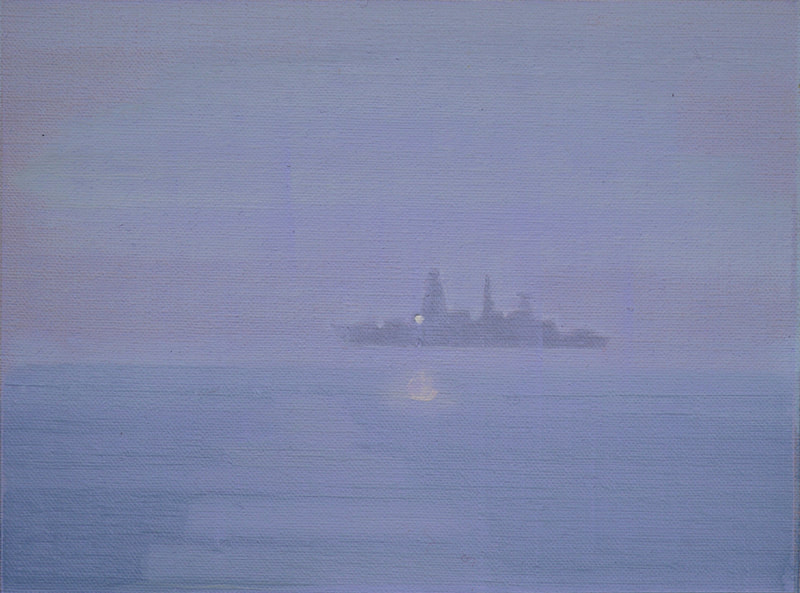 'Make a Light (HMS Dauntless)' - 24 x 30cm, Oil on linen, 2014