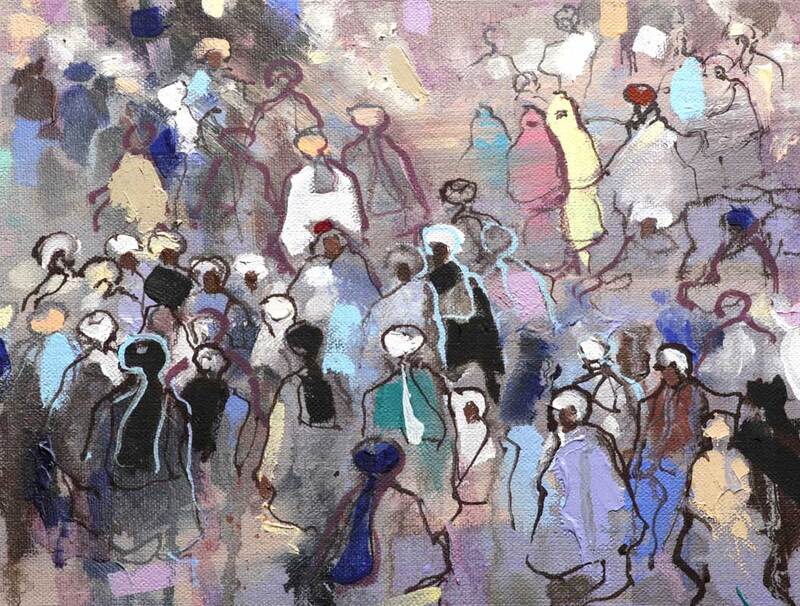 'Market (Musa Qalah)' - 24 x 30cm, Oil on linen, 2012