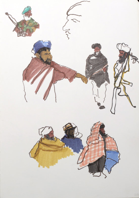 'Pashtuns II' - 57 x 76cm, Watercolour on paper, 2010
