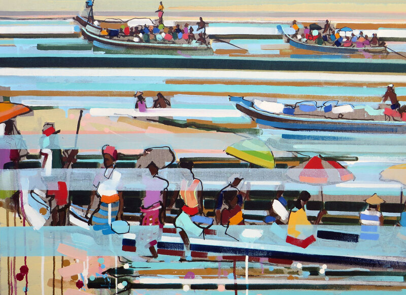 'River Crossing' - 60 x 80cm, Oil on linen, 2009
