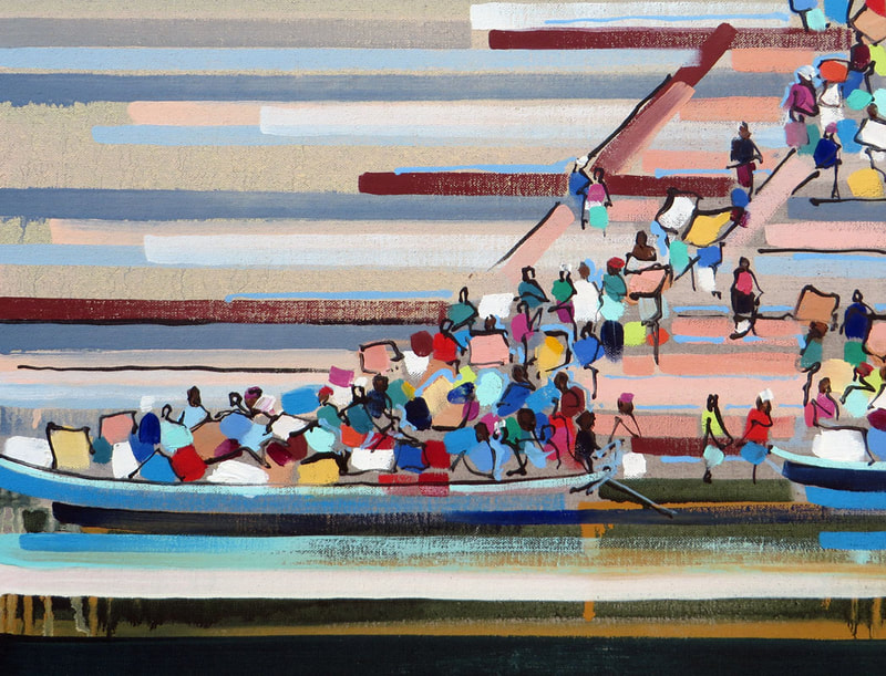 'River Crossing IV' - 50 x 70cm, Oil on linen, 2009