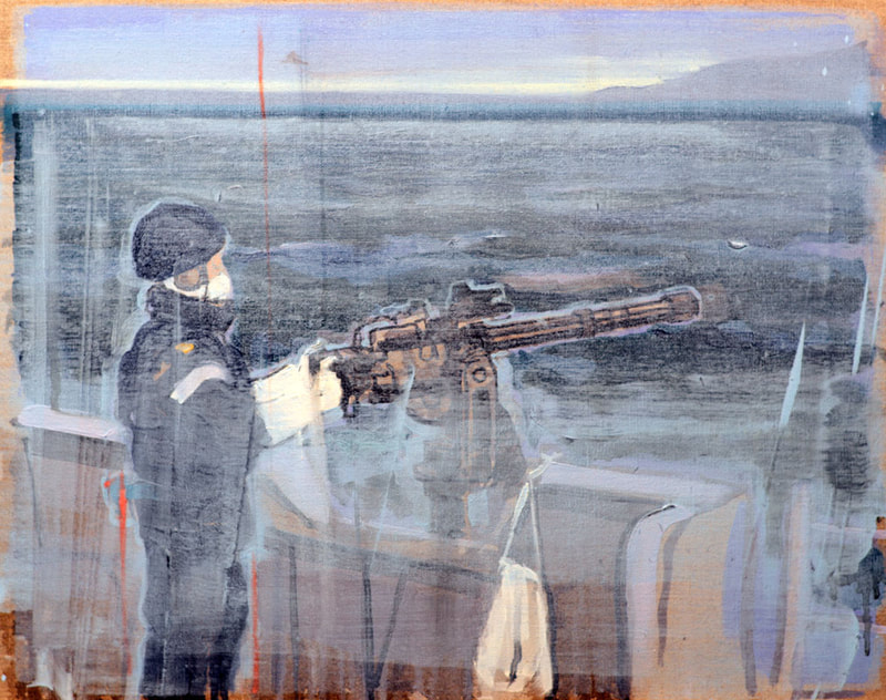 'Typhoon Attack (Falklands Sound)' - 40 x 50cm, Oil on linen, 2014