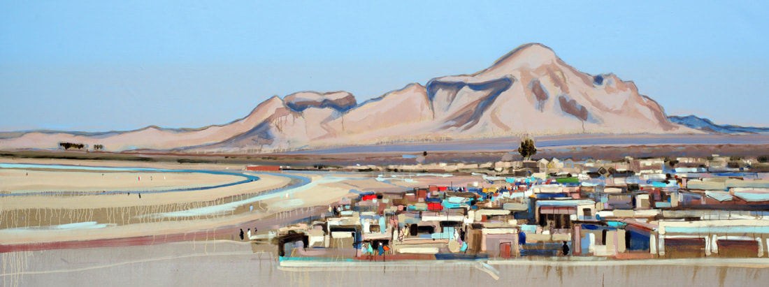 'Wadi (Musa Qalah Mountain)' - 122 x 305cm, Oil on linen, 2011