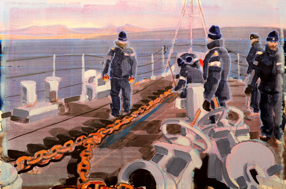 'Weighing Anchor (Port William)' - 38.5 x 57cm, Oil on paper, 2014
