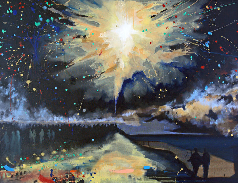 'Carnival Fireworks' - 112 x 142cm, Oil on linen, 2008
